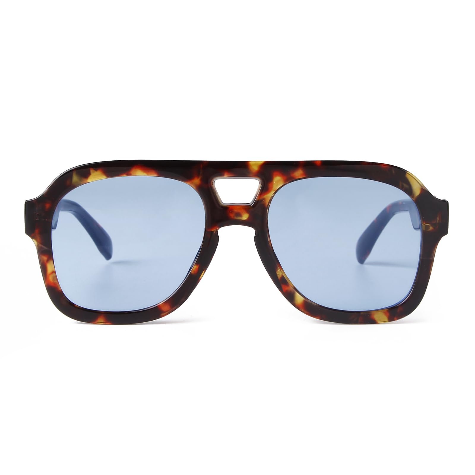 Сонцезахисні окуляри пілоти ADEWU Ретро 70-х років Вінтажні з подвійним містком Великі сонцезахисні окуляри із захистом від ультрафіолету, фото №4