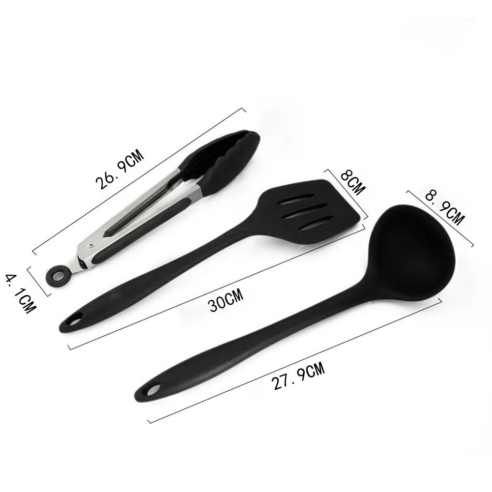 Набор кухонных принадлежностей Kitchen Utensils Silicone Set силиконовый термостойкий антипригарный без BPA, фото №5