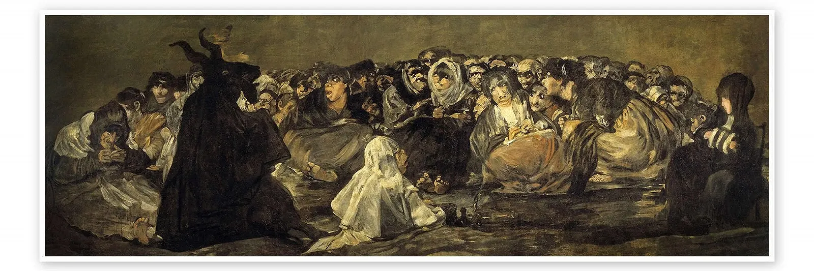 Постер Francisco José de Goya Witch Sabbath and the Great Goat 90 x 30 см Серый Романтическое украшение для стен, фото №1