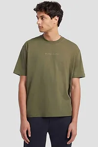 Футболка GUESS JEANS з короткими рукавами чоловіча зелена synthetic.ua - Фото 1