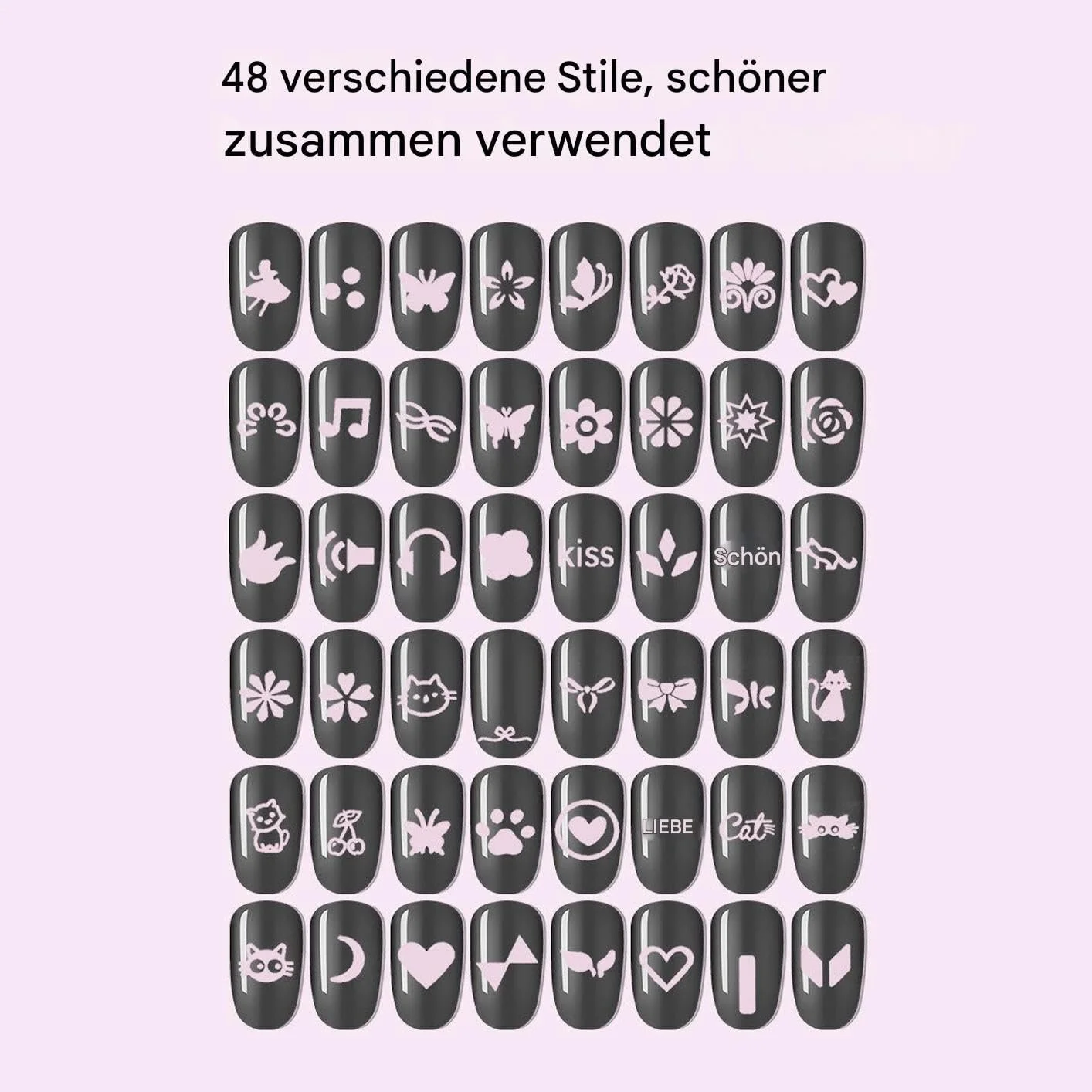 Набор штампов для дизайна ногтей Nail Design Stamp 48 шт. универсальный комплект, фото №7