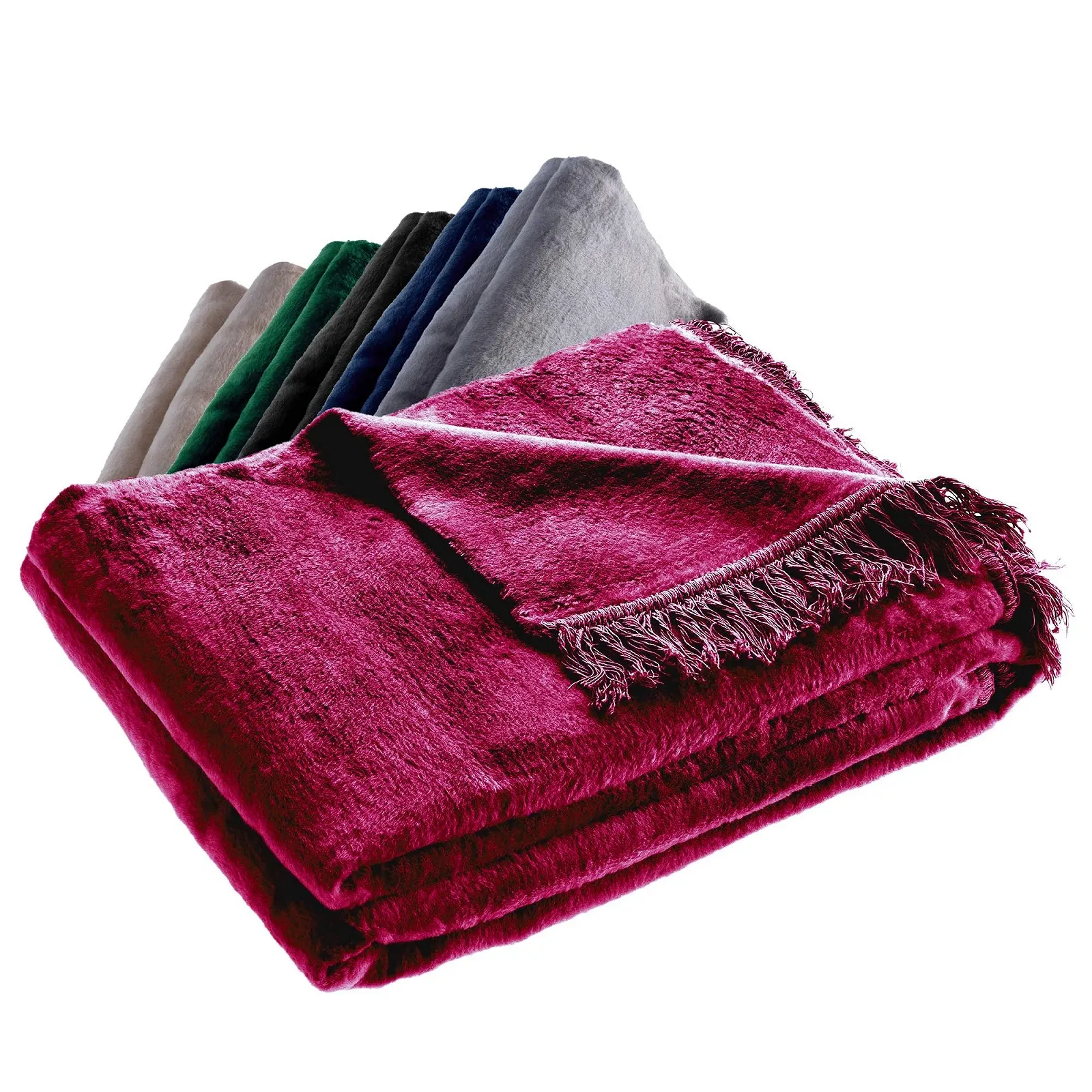 Покривало KADAX М'яке з бахромою 150 см x 200 см Червоний, фото №1