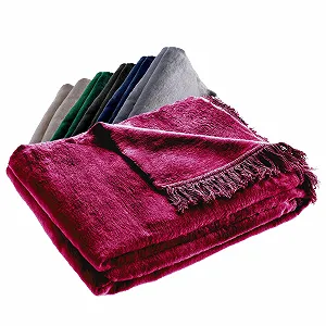 Покривало KADAX М'яке з бахромою 150 см x 200 см Червоний - Фото 1