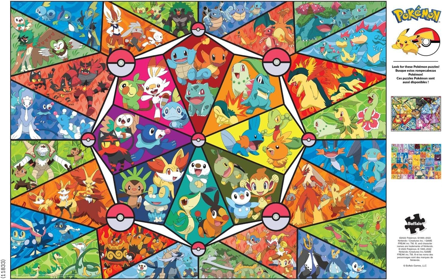 Пазл Buffalo Games Pokemon Stained Glass Starter 1000 Pieces, фото №5