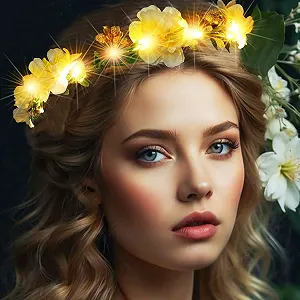 Венок для волос Zoestar с светящимися цветами. synthetic.ua - Фото 1