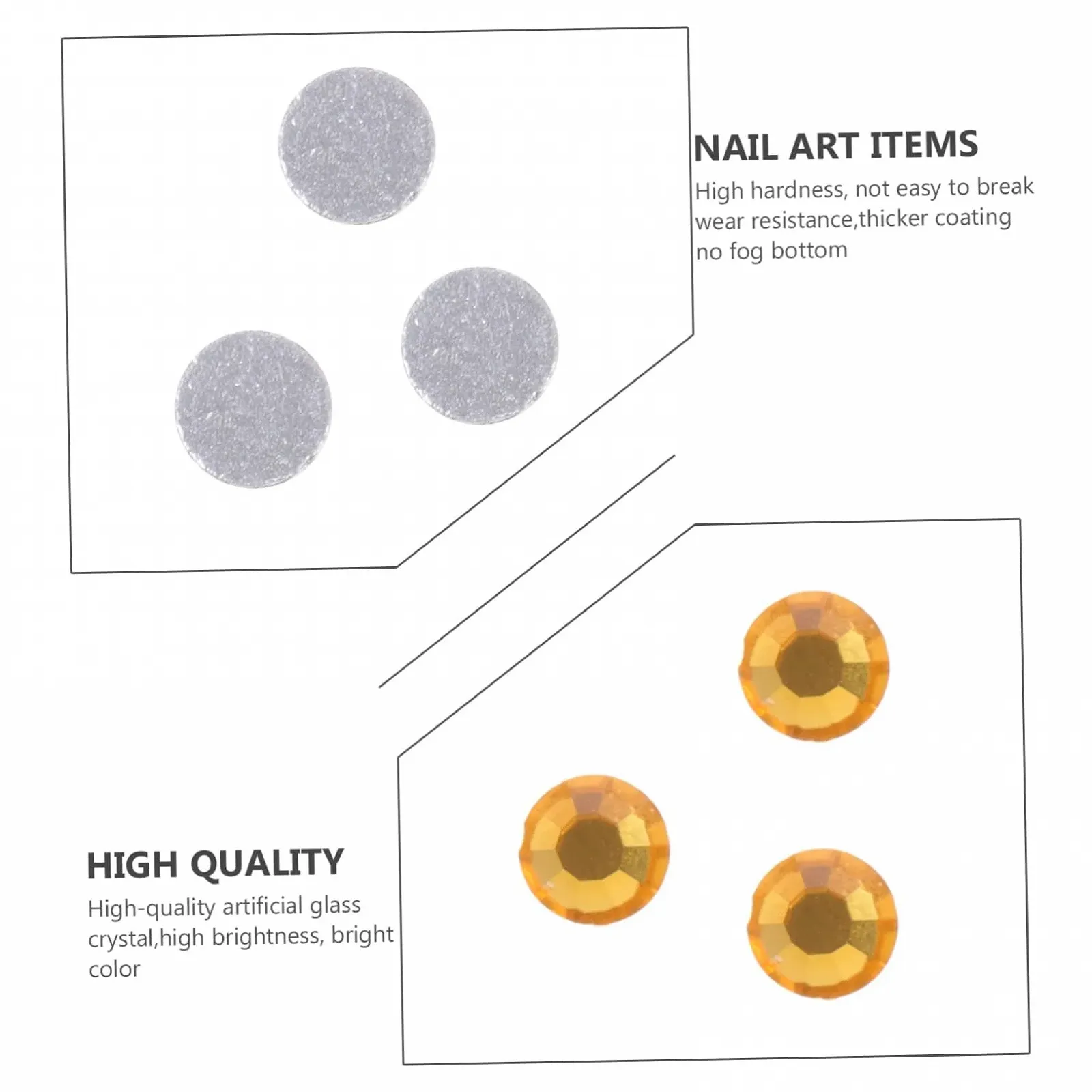 Стразы для ногтей FRCOLOR 3 шт. Хрустальные стеклянные украшения для маникюра для ногтей телефонов блокнотов, фото №3
