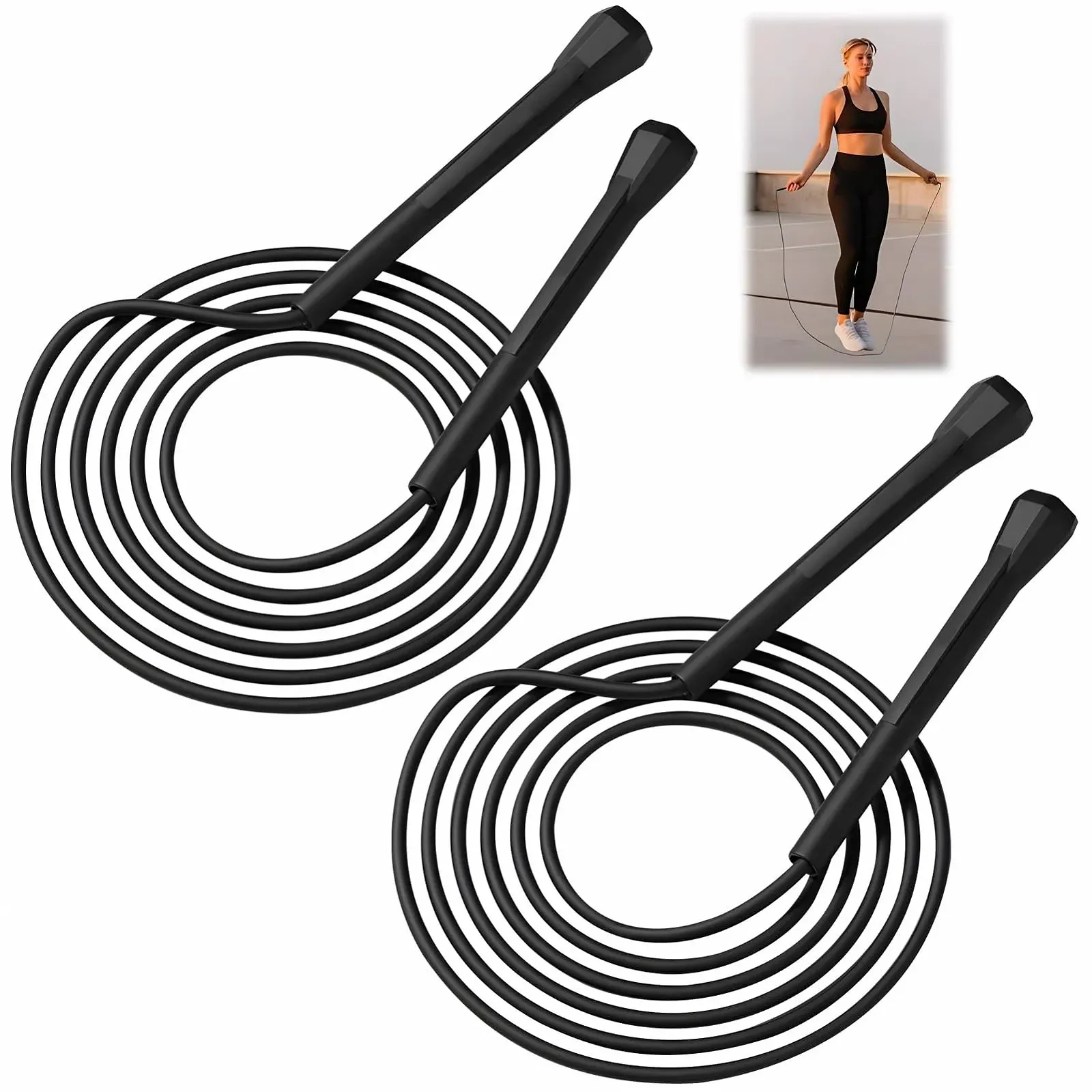 Скакалка 2pcs Adjustable 2.8 m Fitness Lightweight Non-Slip Handle, фото №7