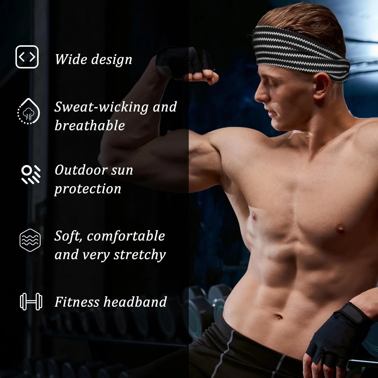 Пов'язка на голову Жіноча Еластична Широка, фото №5