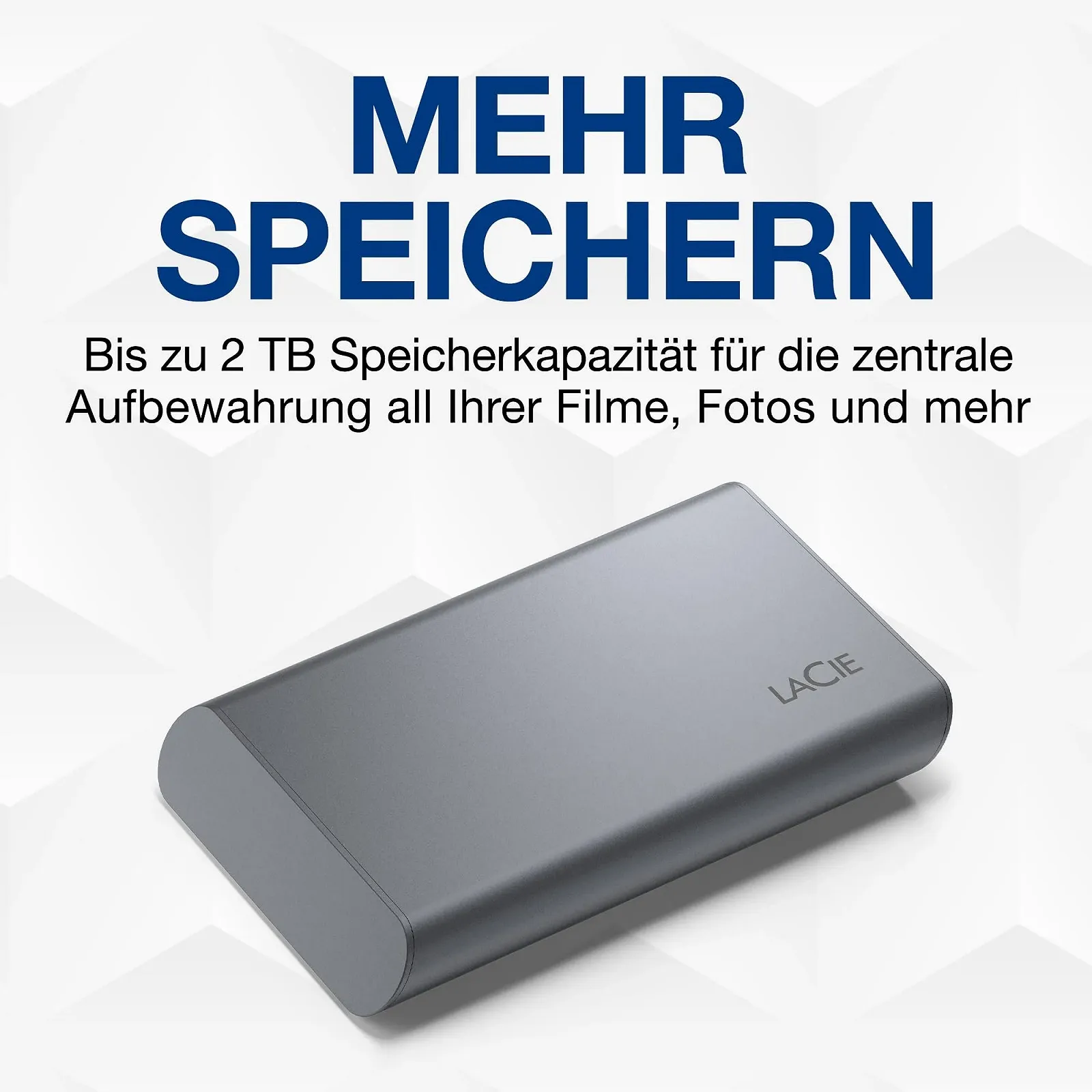 Внешний SSD LaCie Mobile SSD Secure 1TB USB 3.1 Type C Space Grey, фото №4