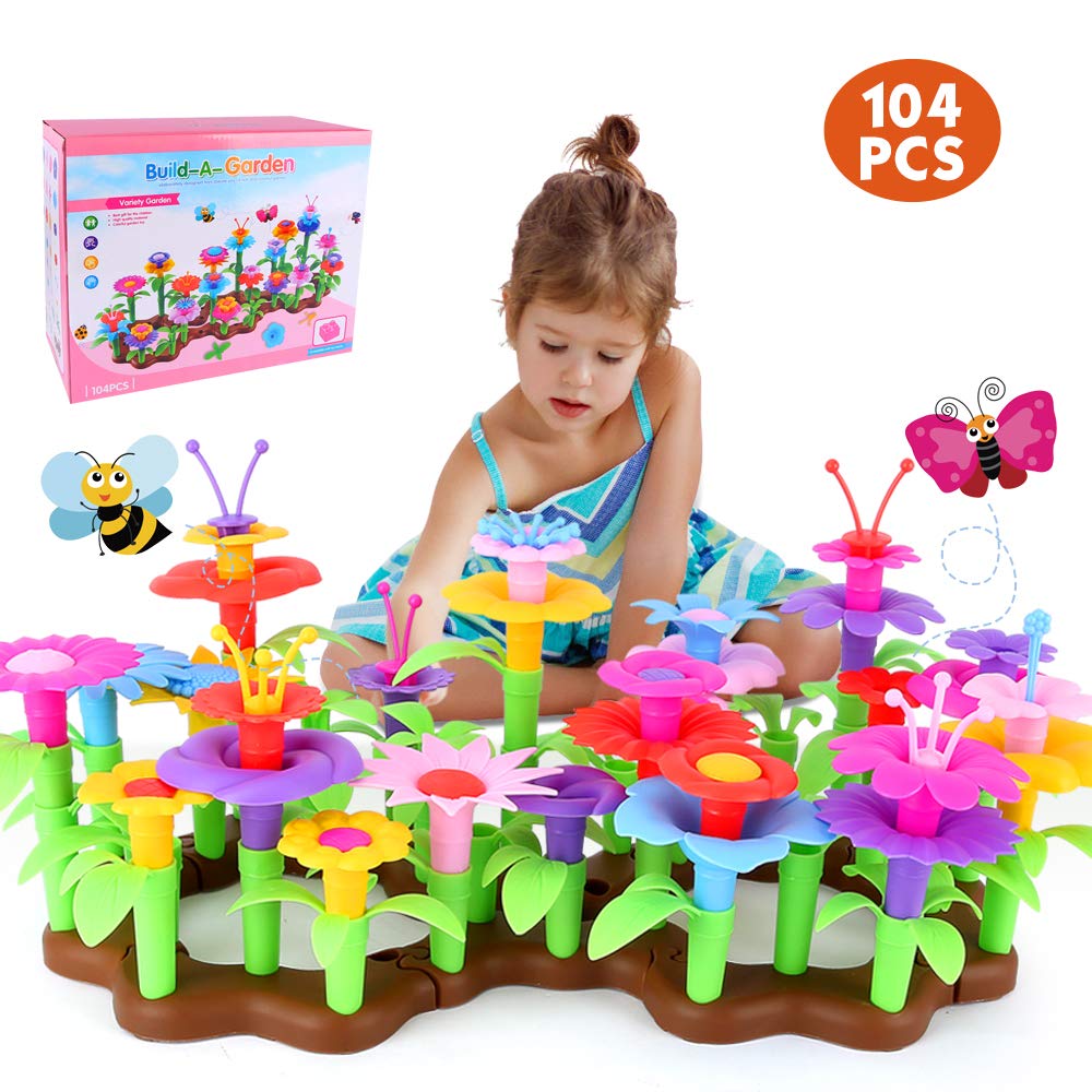Іграшка kramow Flower Garden 104 деталей Квіти для дівчаток, фото №6
