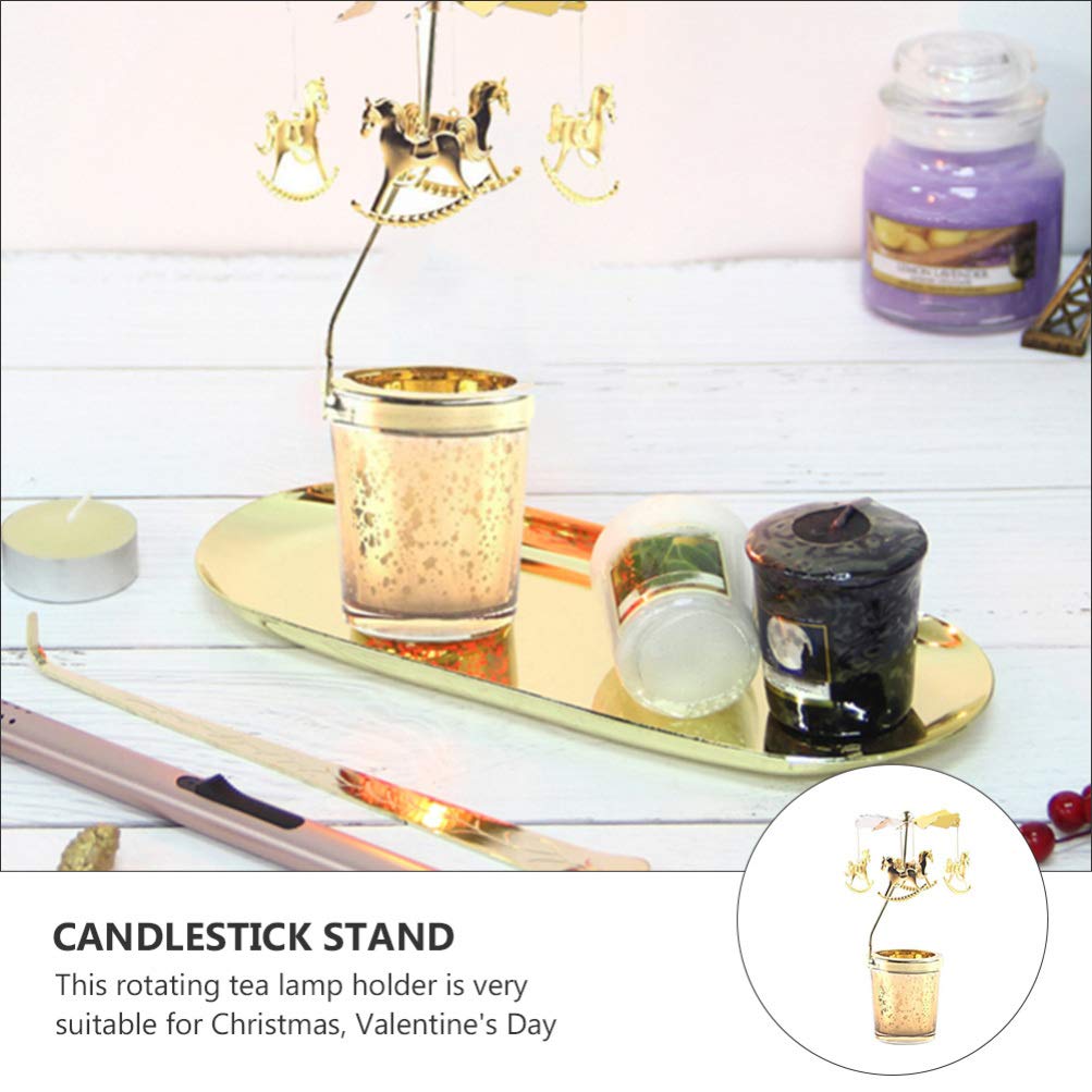 Подсвечник SOLUSTRE Metal Rotating Candle Holder Carousel Candles Рождественский Tea Light Holder, фото №3