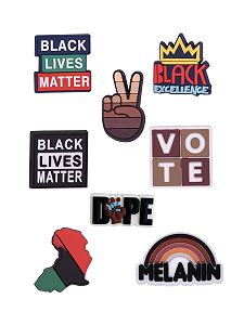 Джибітси Black Lives Matter права афроамериканців Jibbitz 8 шт аксесуари крокс прикраса Dz_115_2 - Фото 1