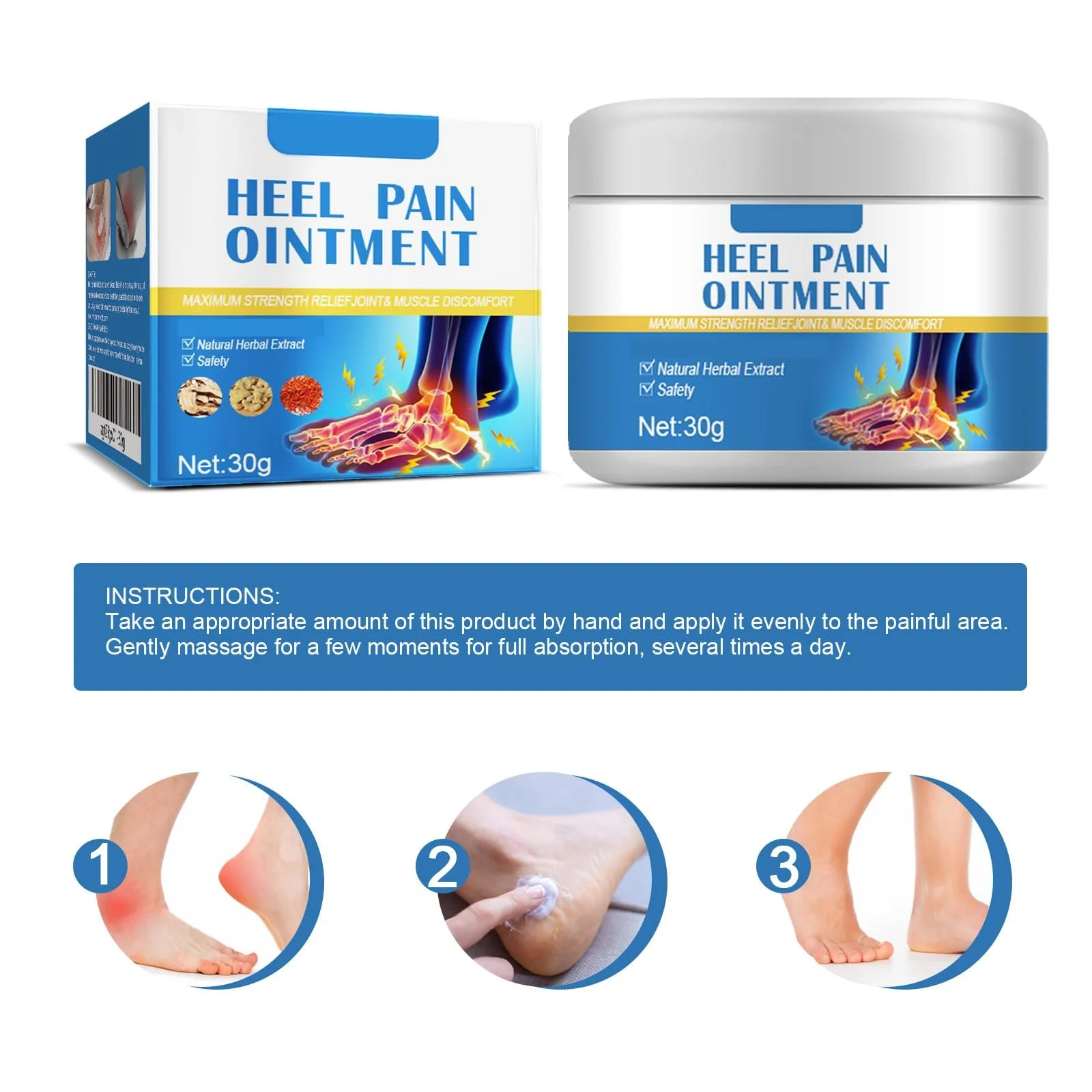 Крем от боли в пятках Pack of 2 для мужчин и женщин 2 x 30 г, фото №4