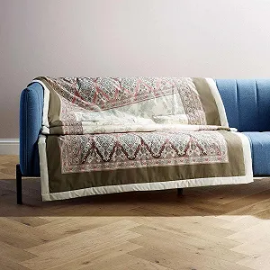 Плед Bassetti AGRIGENTO 9321943 Бавовна Блакитний, розміри: 135 x 190 см synthetic.ua - Фото 1