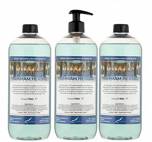 Гель для душу та шампунь Body & Hair Hammam Herbal 1 л 3 шт. Прозорий - Фото 1