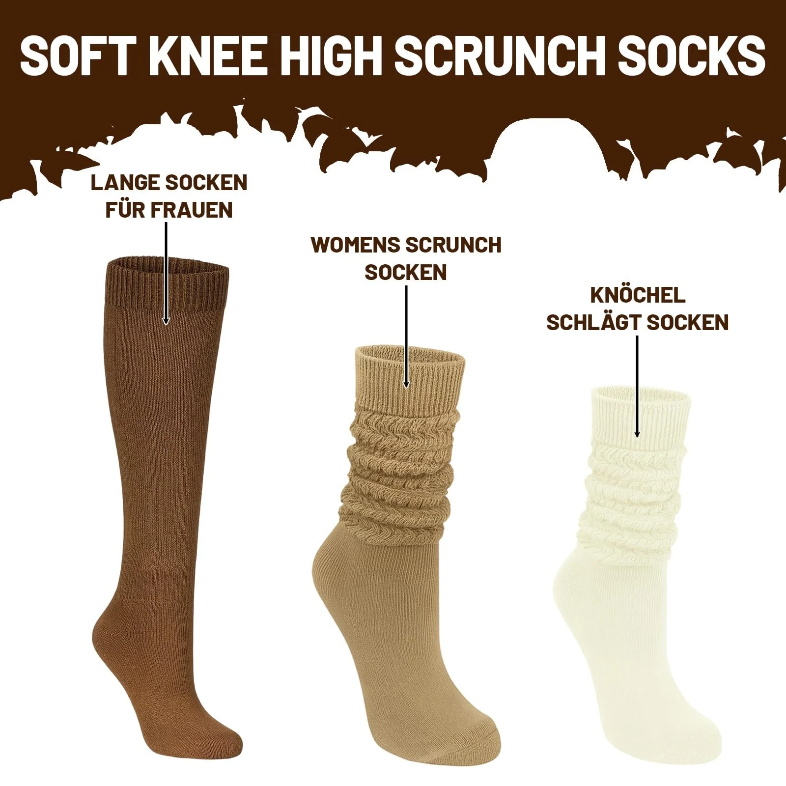 3 Пари жіночих довгих шкарпеток, фото №3 3 Пари жіночих довгих шкарпеток, фото №3