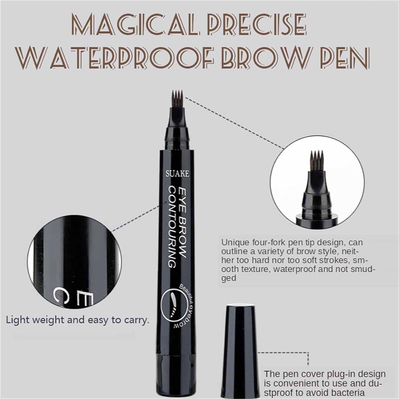Олівець для брів Glowly Secret Waterproof Taupe Brown, фото №5