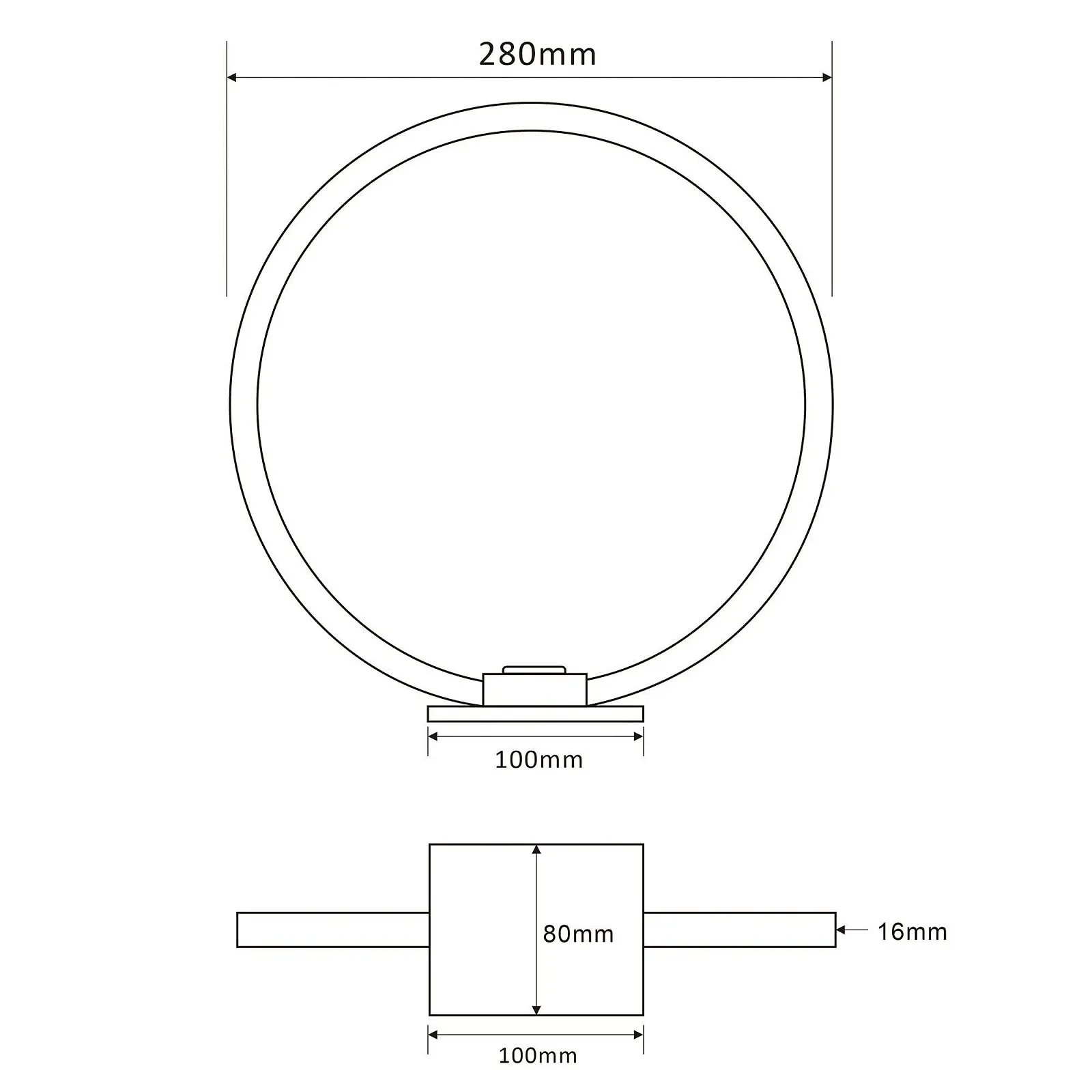 Настільна лампа VBLED Decorative Ring Shape LED 28 см 8 W 3000 K 430 lm Алюміній Срібляста, фото №5