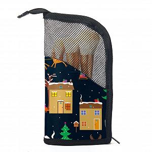Набір кистей для макіяжу з органайзером Haus-Cartoon-Weihnachtsbaum, 12 шт. - Фото 1