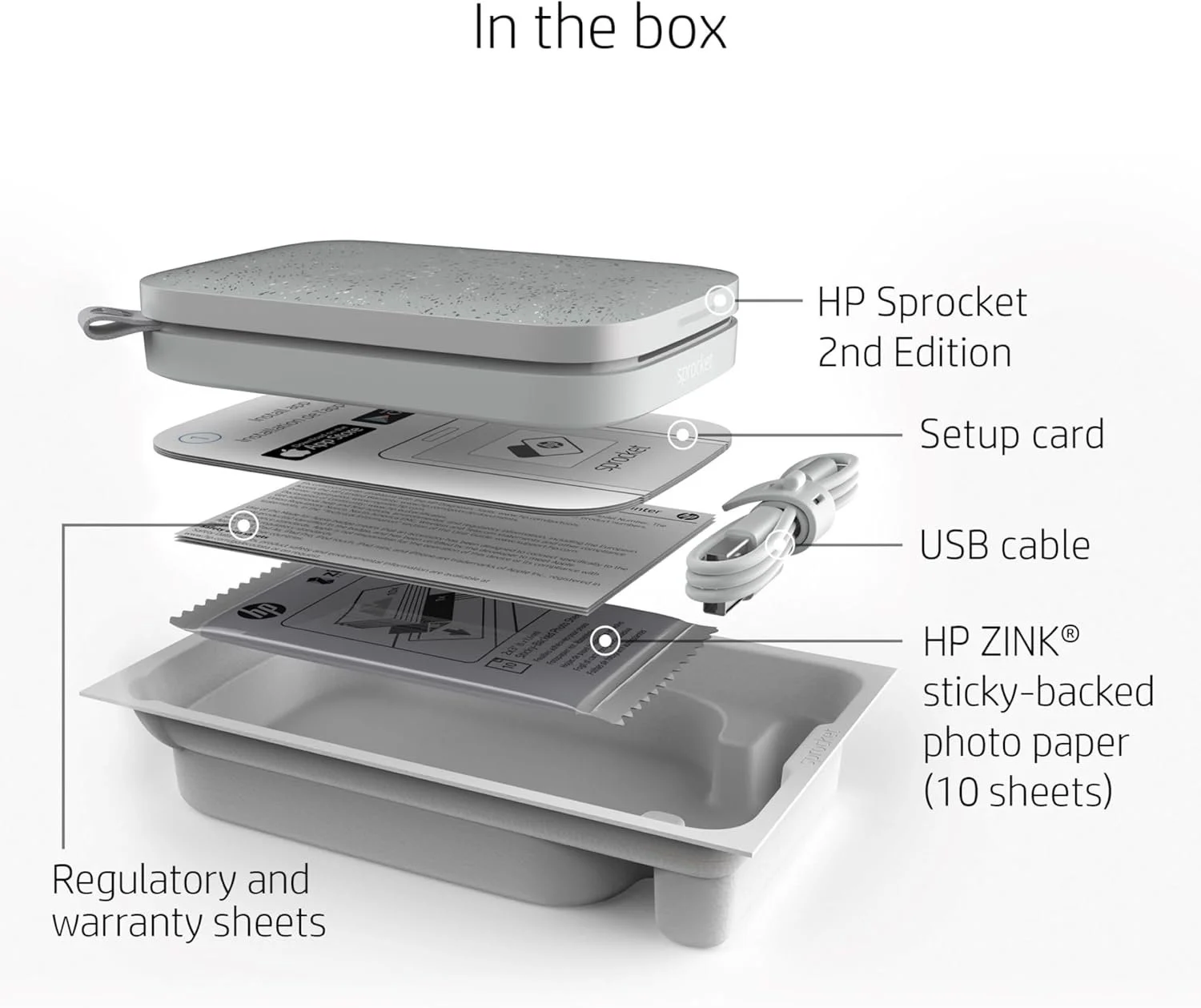 Фотопринтер HP Sprocket 2х3" Luna Pearl, фото №3 Фотопринтер HP Sprocket 2х3" Luna Pearl, фото №3