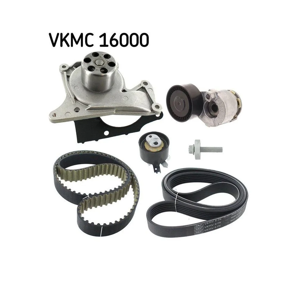 Водяний насос та комплект ременя ГРМ SKF VKMC 16000 для CITROËN DAIHATSU MAZDA NISSAN, фото №1 Водяний насос та комплект ременя ГРМ SKF VKMC 16000 для CITROËN DAIHATSU MAZDA NISSAN, фото №1