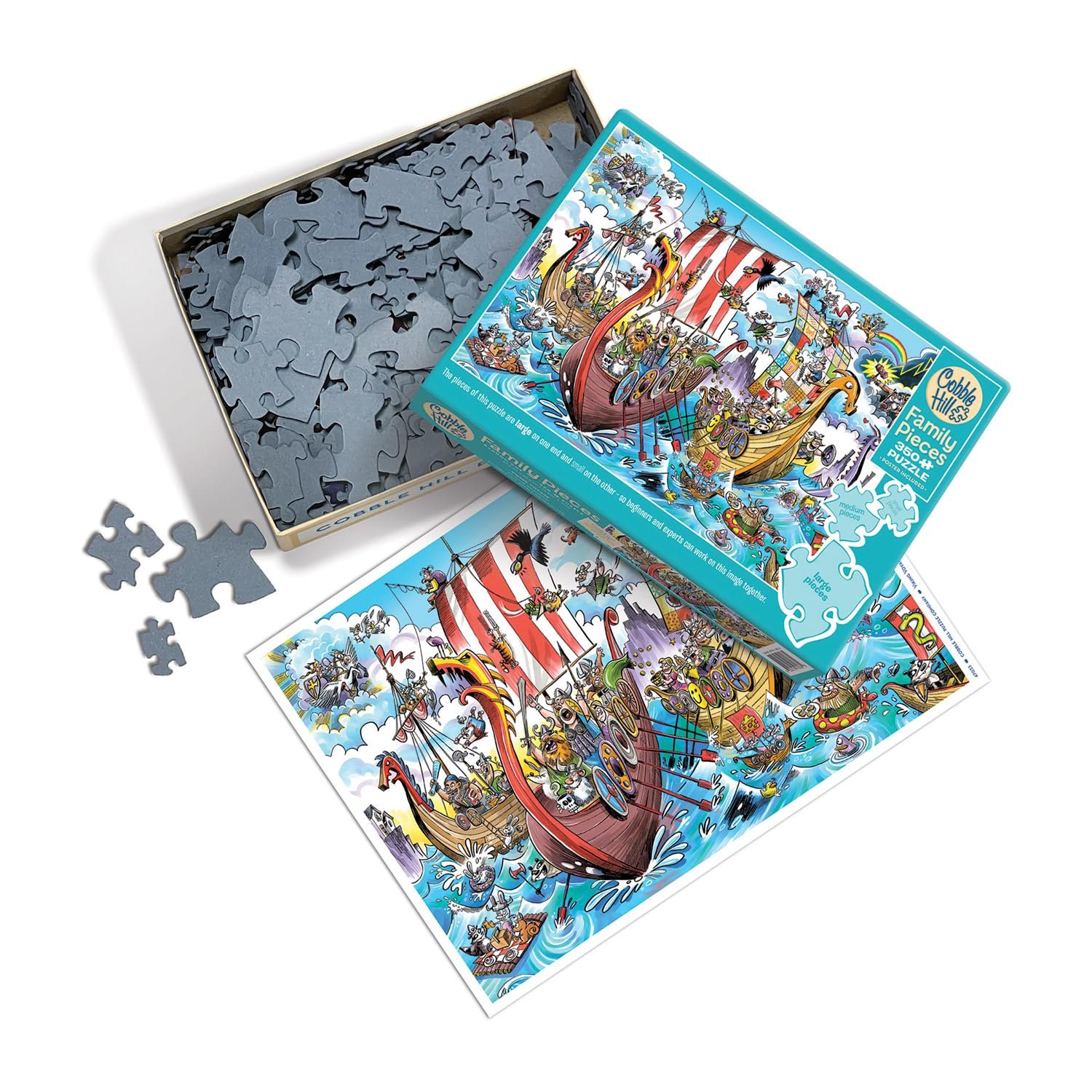 Семейный пазл Cobble Hill 3847033 Crazy Vikings 350 деталей с постером, фото №3