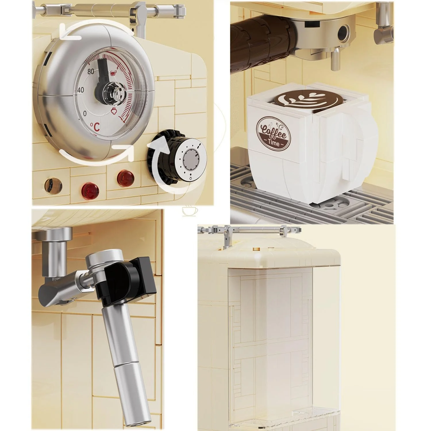 Конструктор Кофемашина YILETKC Модель 678 деталей Коллекционный кухонный набор MOC, фото №7