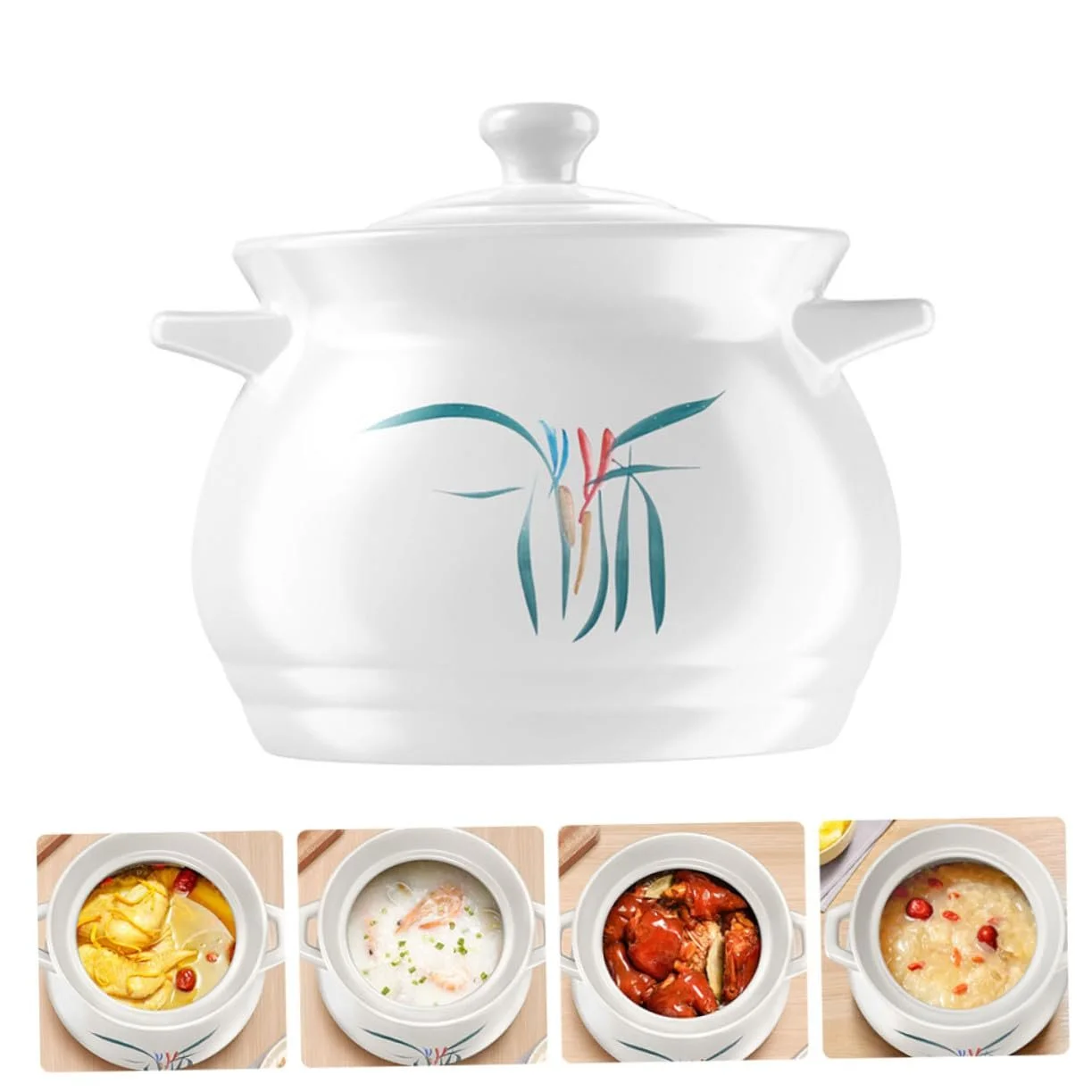 Каструля для тушкування PartyKindom керамічна термостійка з ручкою, фото №7