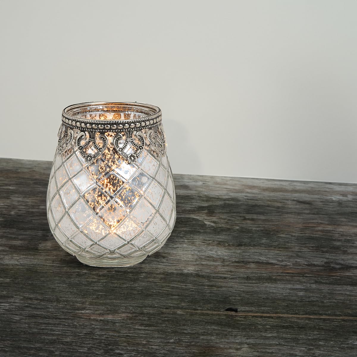 Свічник Ліхтар Vintage Срібний Скляний, фото №5 Свічник Ліхтар Vintage Срібний Скляний, фото №5