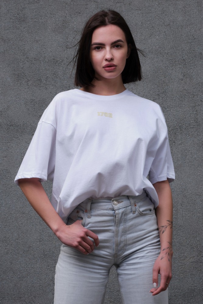 Оверсайз футболка з принтом Without pop culture white, фото №5