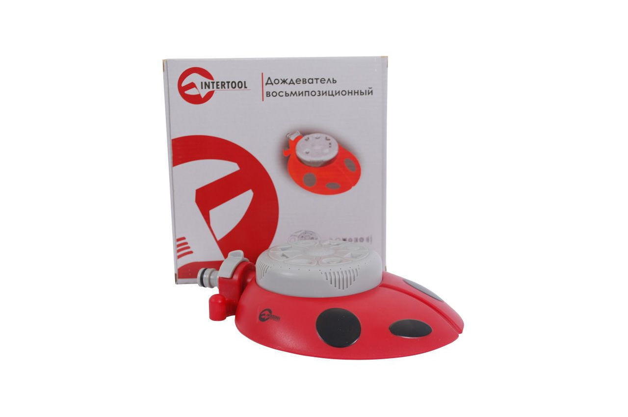 Дождеватель Intertool - восьмипозиционный на базе "божья коровка" (GE-0073), фото №2 Дождеватель Intertool - восьмипозиционный на базе "божья коровка" (GE-0073), фото №2