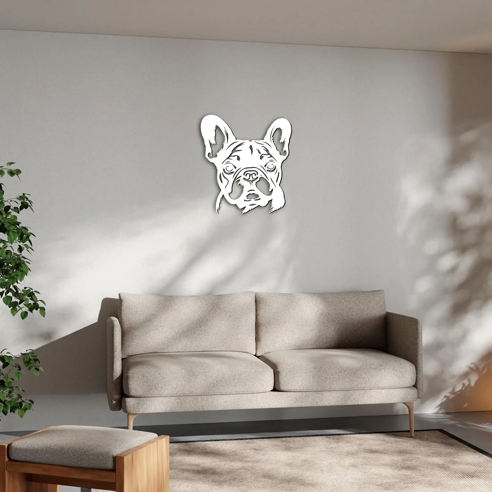 Наклейка на стіну French Bulldog XXL Wood Дерев'яна, фото №1