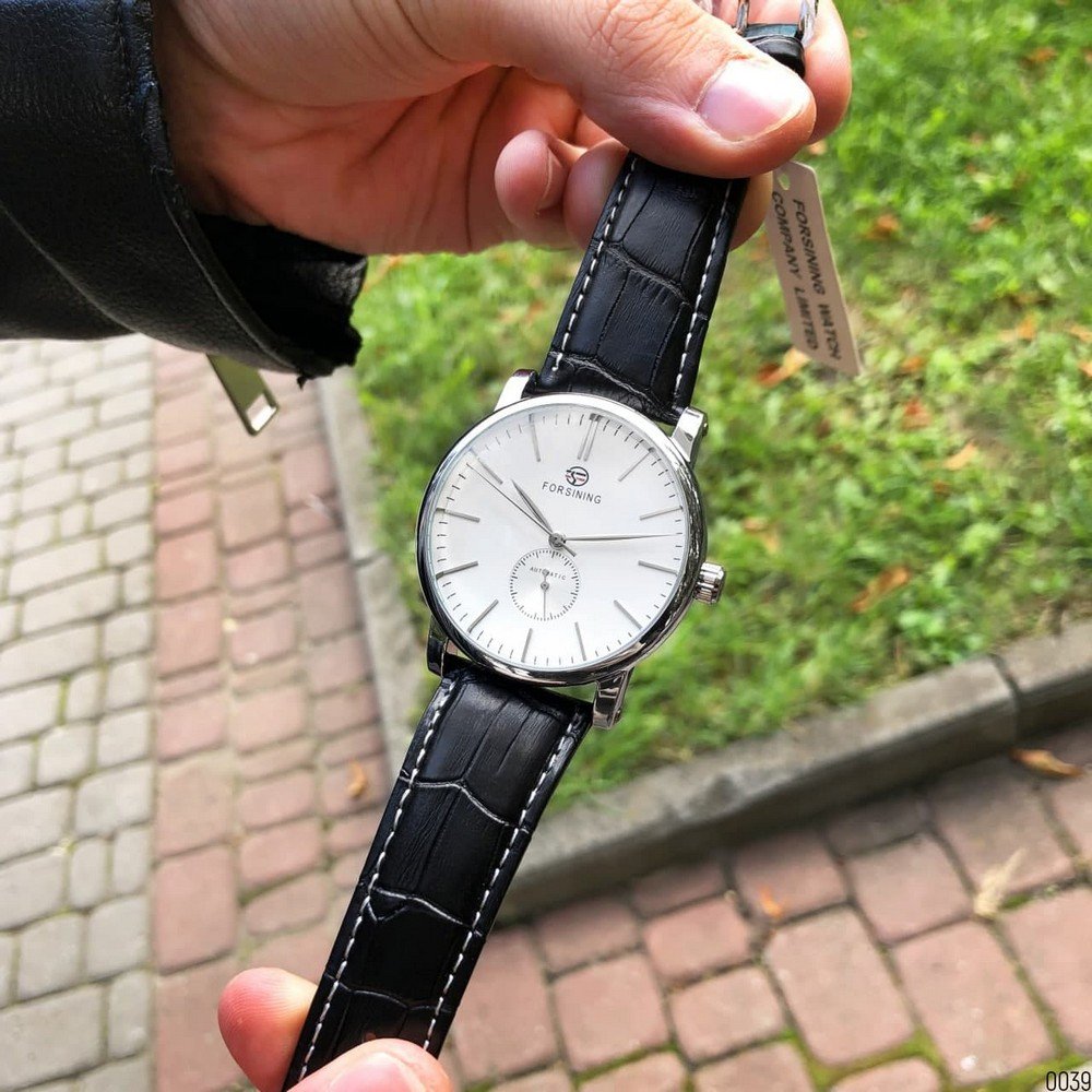 Годинник Forsining 8214 Silver-White-Black, фото №6