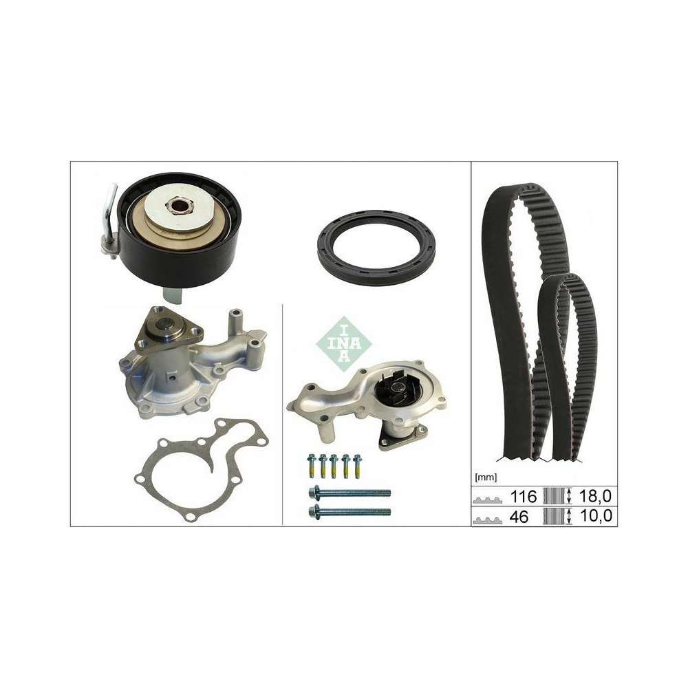 Водяний насос + комплект ременя ГРМ Schaeffler INA 530 0959 30 для FORD, фото №1 Водяний насос + комплект ременя ГРМ Schaeffler INA 530 0959 30 для FORD, фото №1