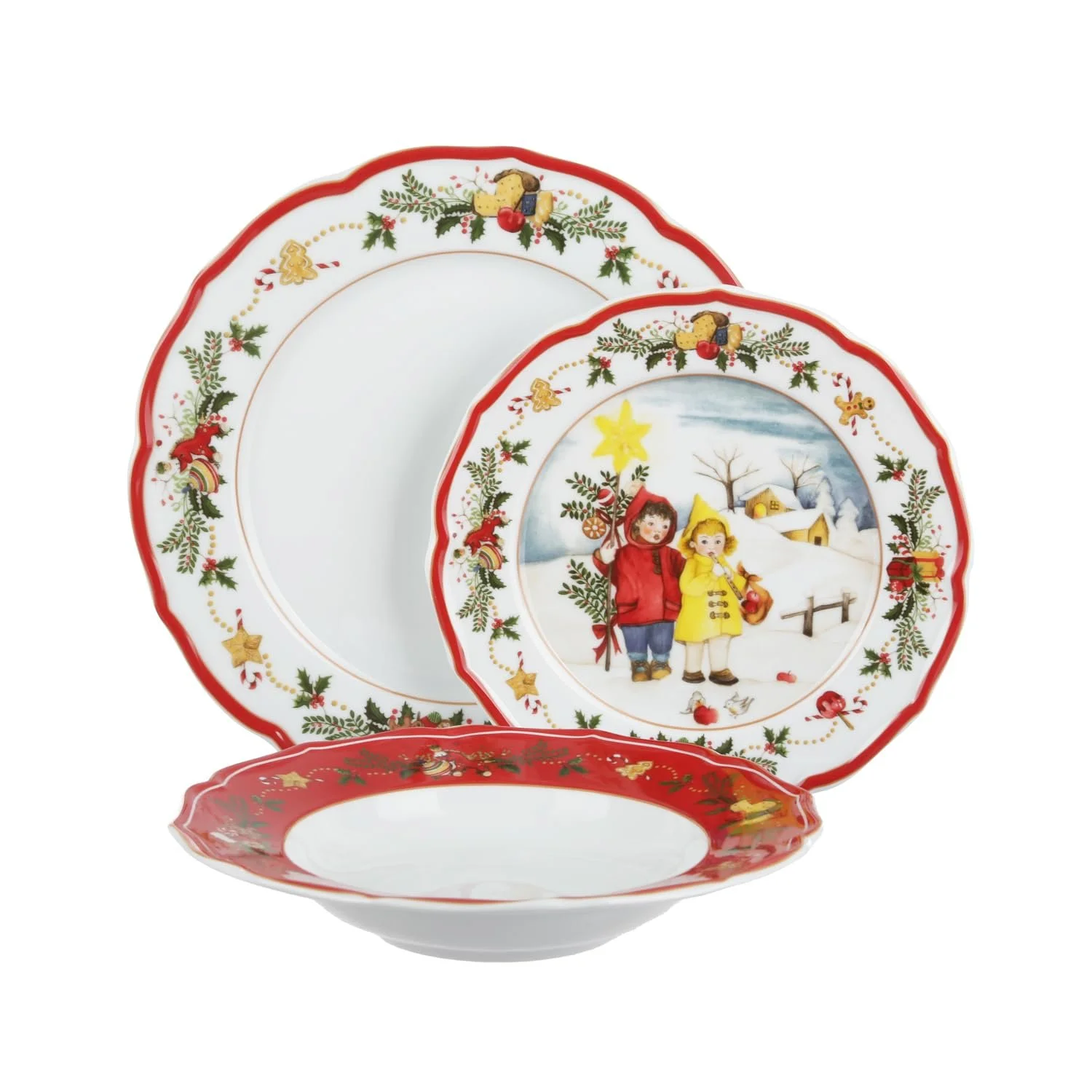 Набор тарелок Generico Nostalgia Porcelain Красный, фото №1 Набор тарелок Generico Nostalgia Porcelain Красный, фото №1