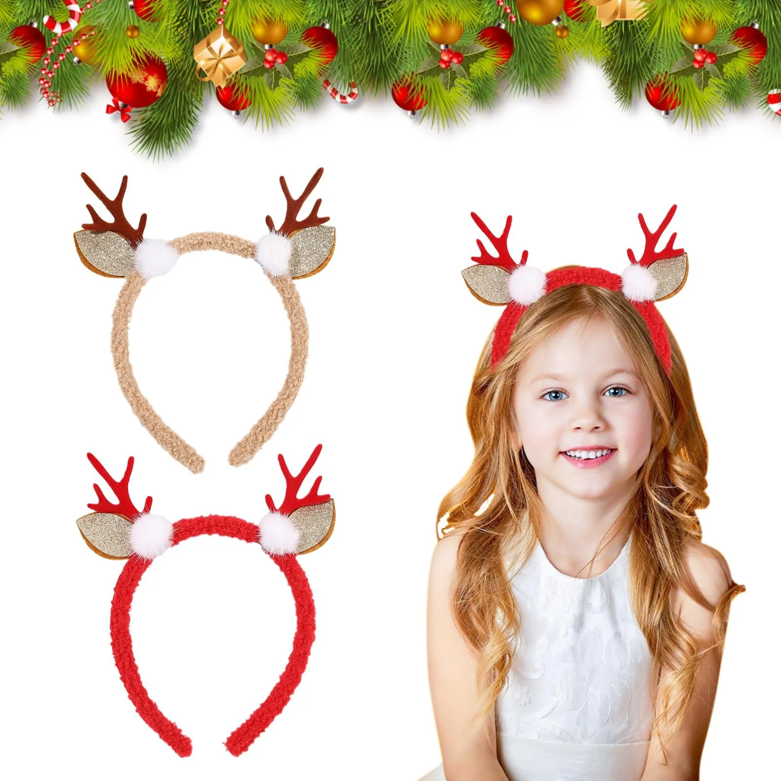 Набір з 2 Різдвяних обручів на голову, фото №4