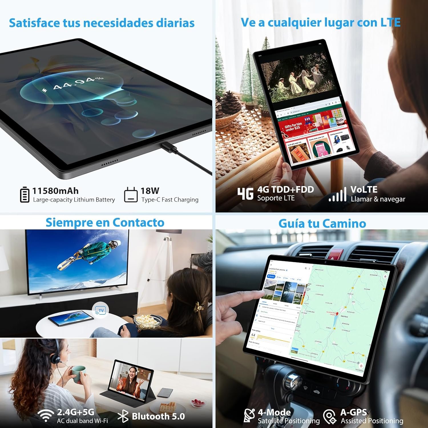Планшет 14" 2.5K MAXLEGEN M621 12+24/256Gb 4G2-SIM 8 ядер Android 14 11580 mAh Серый, фото №5