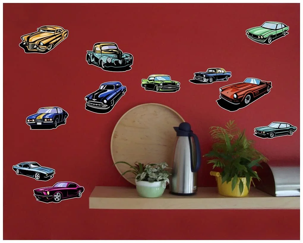 Наклейки на стену Mega Cars Supercars Set 60 Hot Rod Muscle Car 10x 16x26 см, фото №3