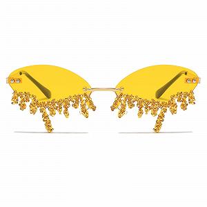 Вінтажні сонцезахисні окуляри краплеподібної форми YAMEIZE для жінок і чоловіків, без оправи, з металевою оправою, захист від UV400 synthetic.ua - Фото 1