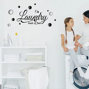 Наклейка на стіну SUPERDANT Цитата для пральні Чорна 29 x 55 см Вініл synthetic.ua - Фото 1