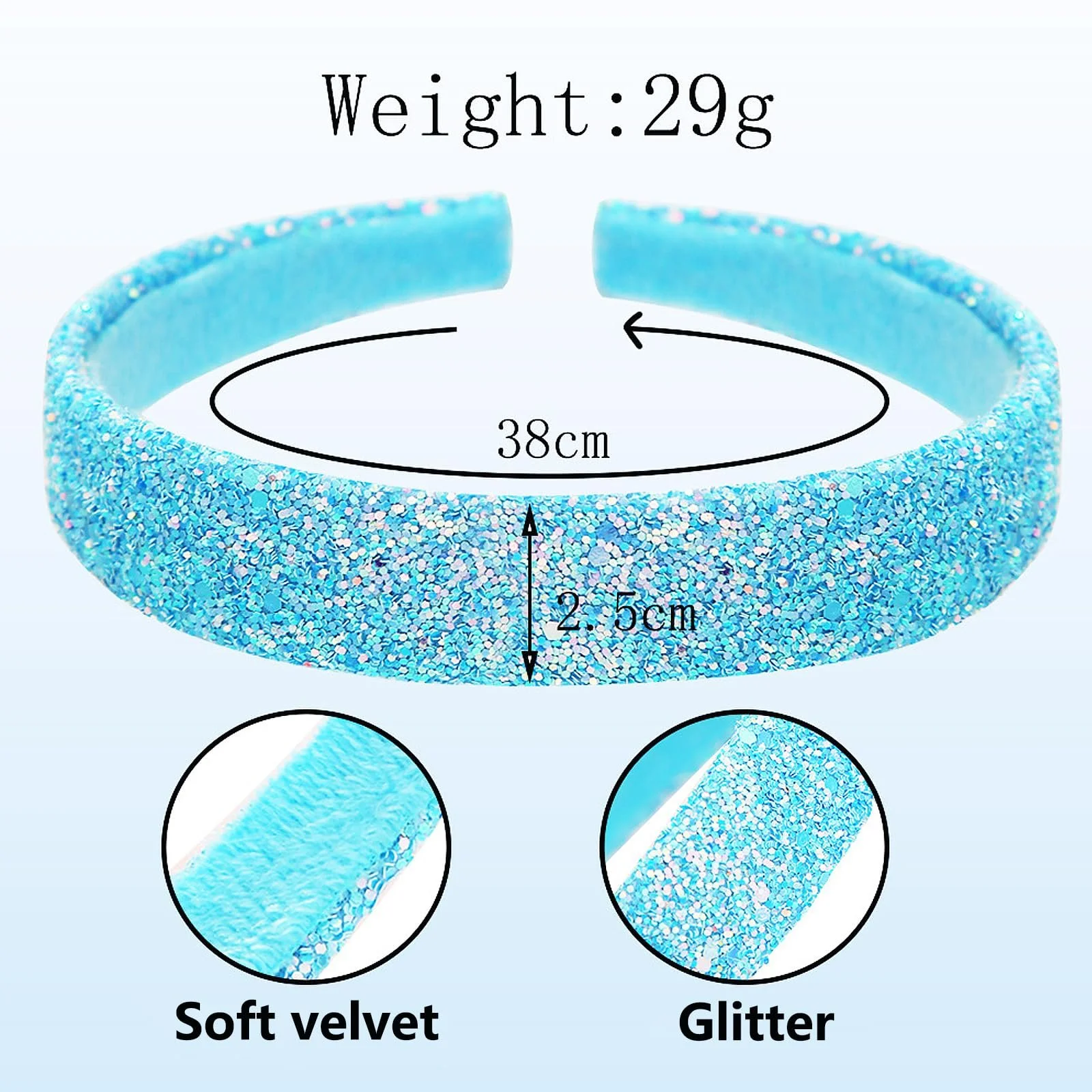 Обруч для волосся WANYI Блискучий, фото №2 Обруч для волосся WANYI Блискучий, фото №2