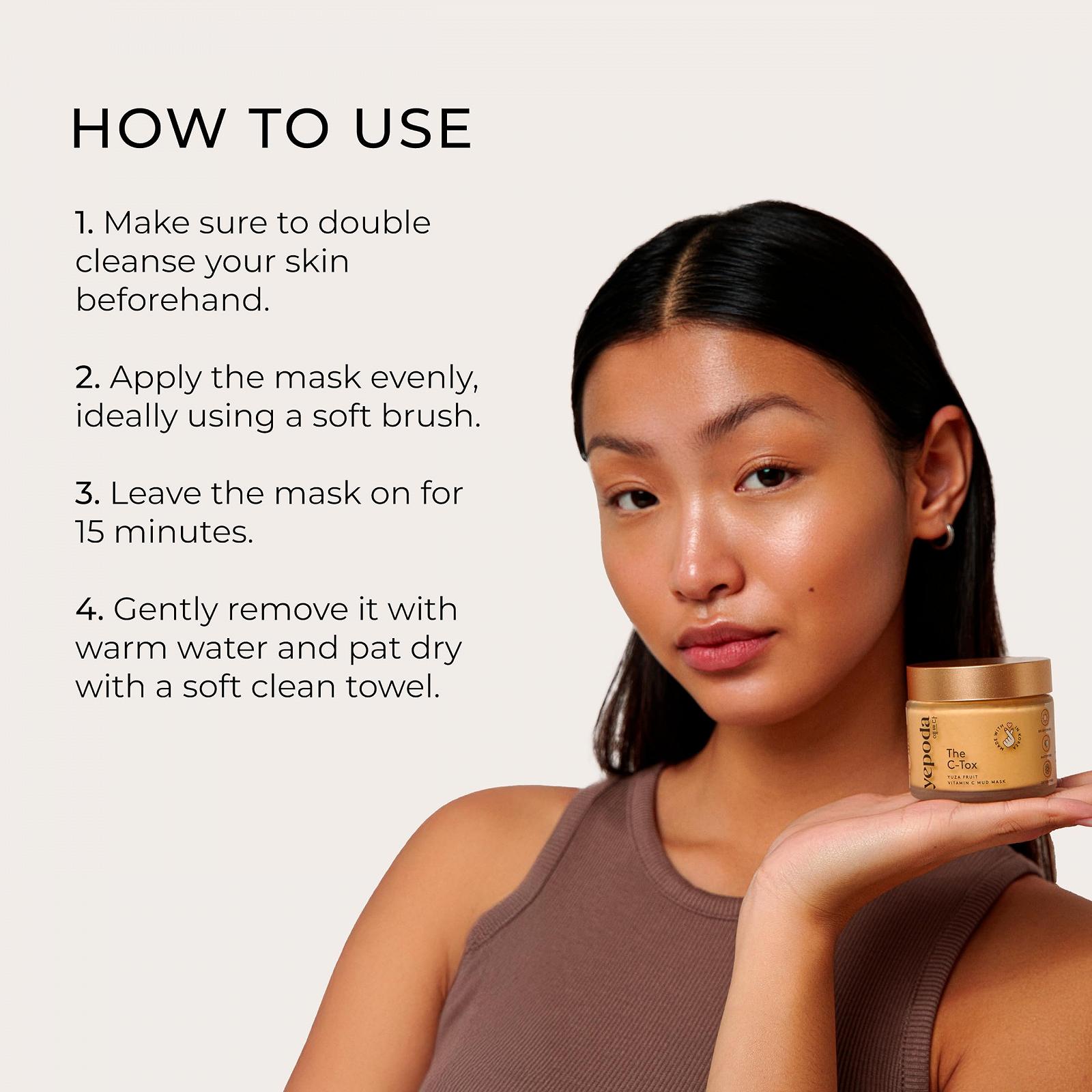 Маска Витамин C Yepoda THE C-TOX с фруктом юзу и каолином, корейская косметика (80 г), фото №5
