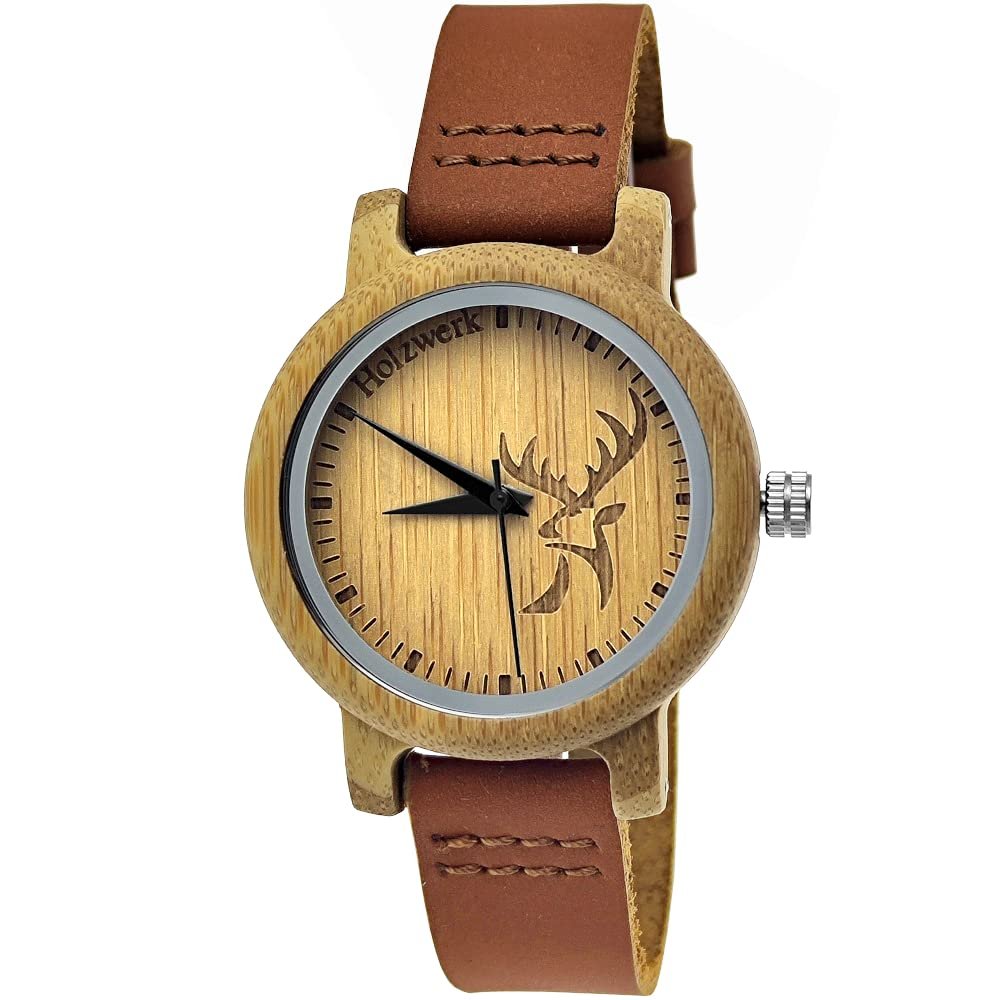 Годинник жіночий Holzwerk Germany Designer Deer Eco, дерев'яний, коричневий, фото №1