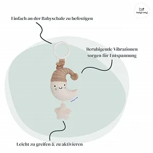 Брязкальце-підвіска Baby's Only Heaven Місяць Вібрація Clay/Warm Linen synthetic.ua - Фото 1