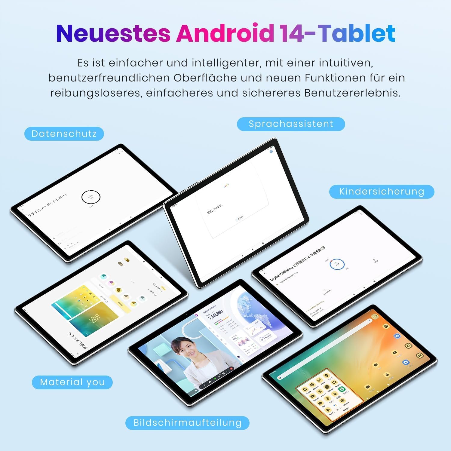 HOOZO MID 10.1" 10/64 ГБ Android 14 Черно-серый, фото №4