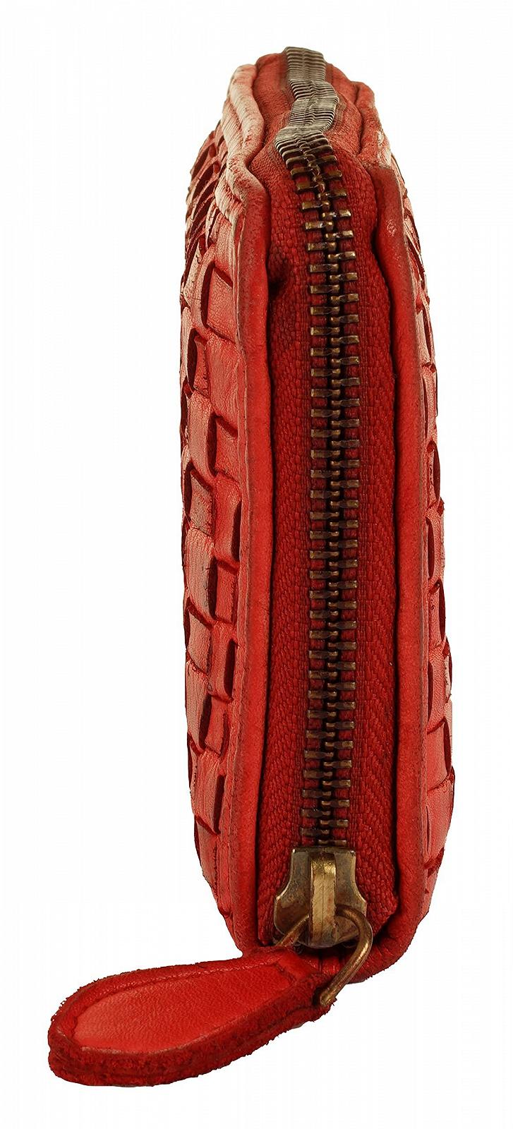 Кошелек Samantha Look Женский из кожи Натуральная Clever Division Braided Pattern Elegant Design 021406 Красный Стандартный размер Casual, фото №4