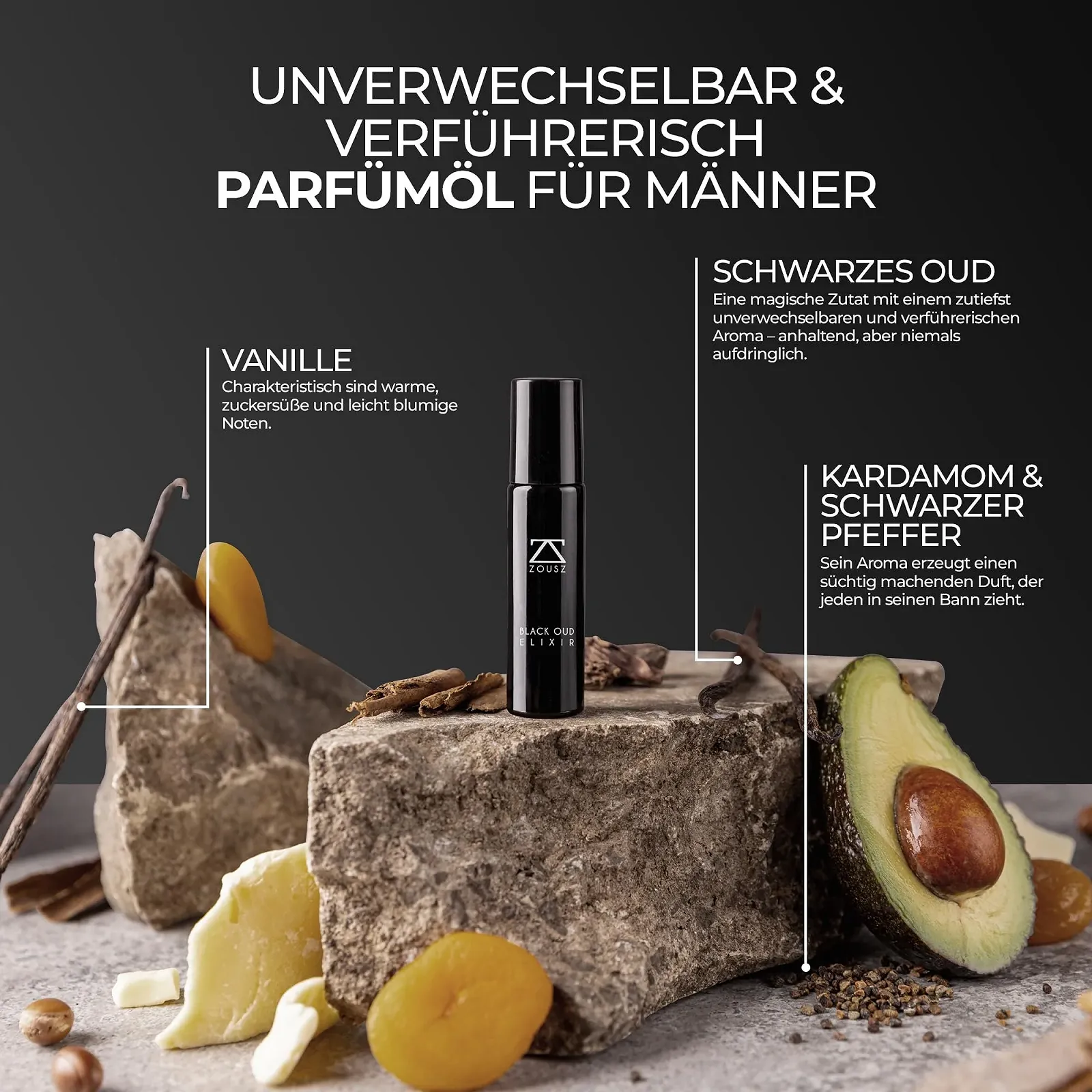 Парфуми ZOUSZ Black Oud еліксир для чоловіків олія 10 мл, фото №5
