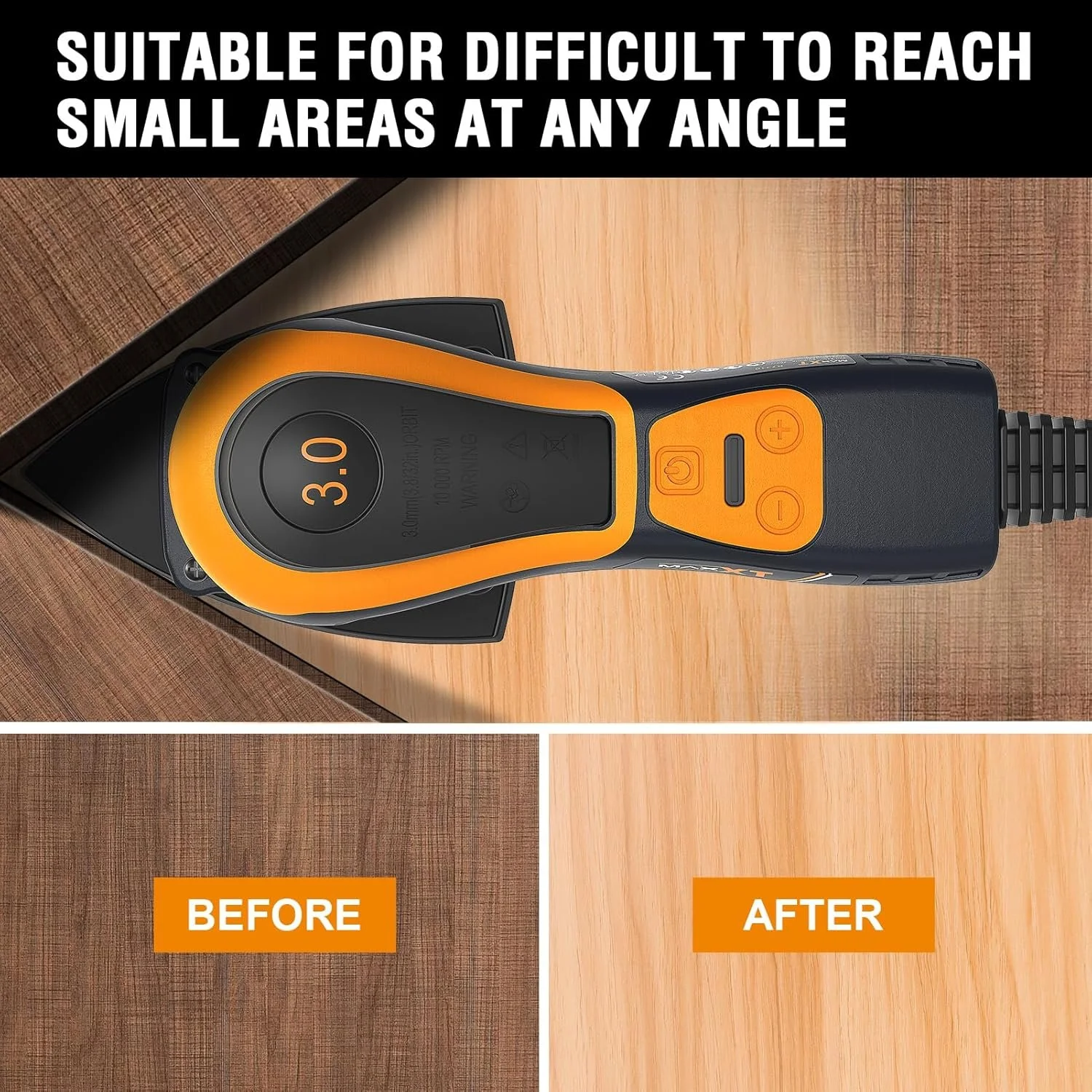 Шлифовальная машинка MaxXT R7307 / 350Вт / 4000-10000 об/мин / Черная-Оранжевая, фото №2 Шлифовальная машинка MaxXT R7307 / 350Вт / 4000-10000 об/мин / Черная-Оранжевая, фото №2