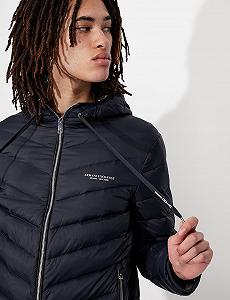 Чоловіча стьобана куртка Armani Exchange Milano/New York з логотипом на блискавці, утеплювач - штучний пух synthetic.ua - Фото 1