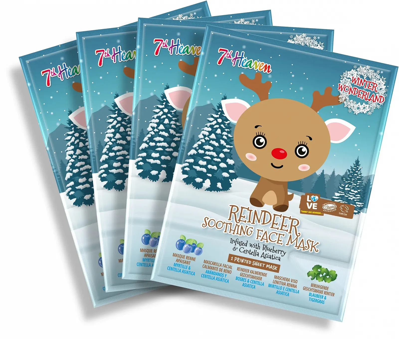 Тканинна маска для обличчя 7th Heaven Winter Wonderland Rentier Зволожуюча, фото №1